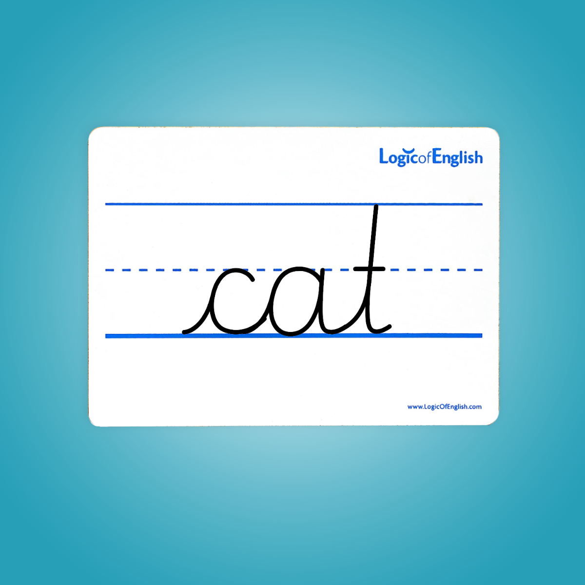whiteboard with "cat" in cursive