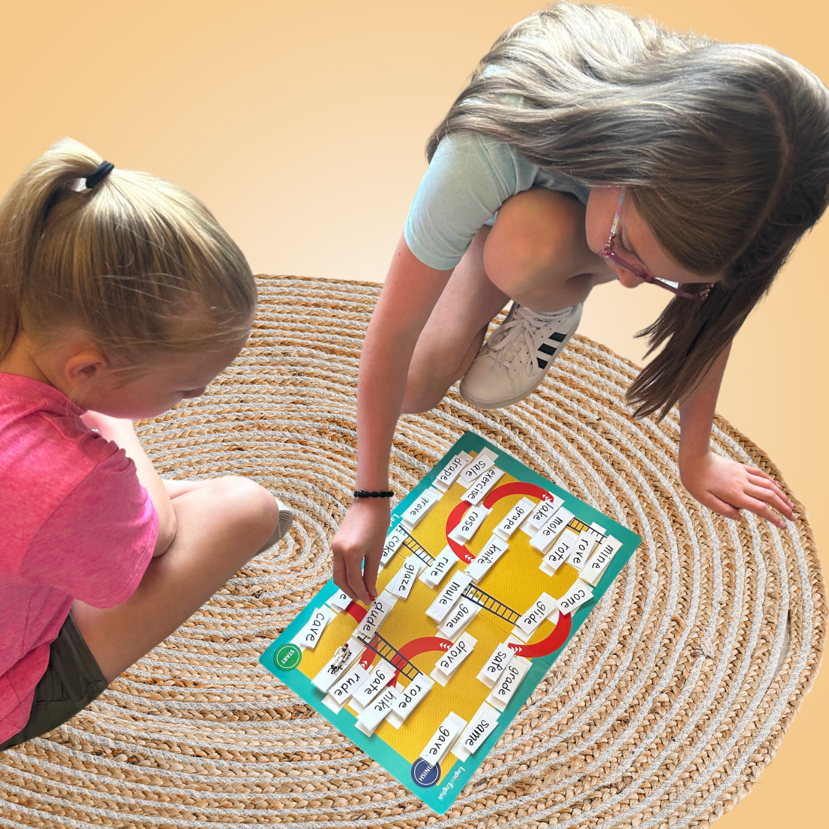 students playing phonogram board game