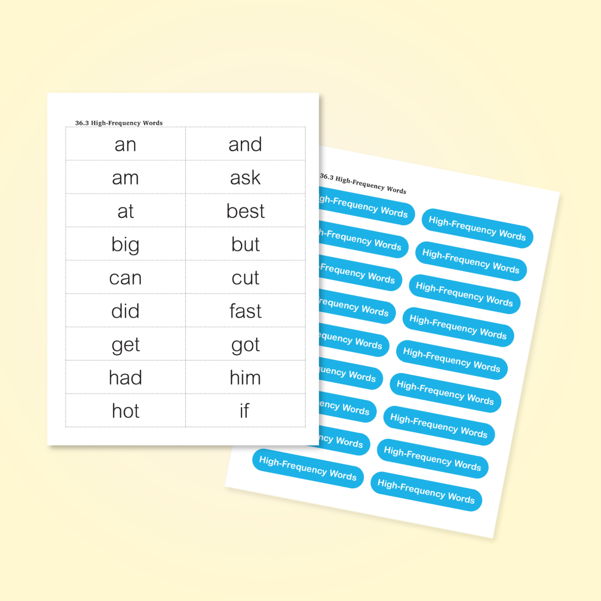 Foundations High Frequency words activity