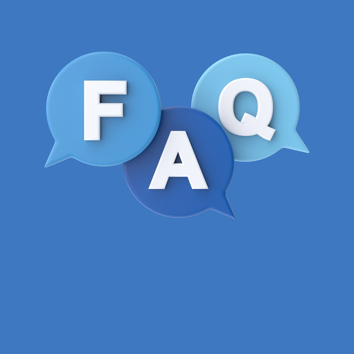 FAQ in word bubbles