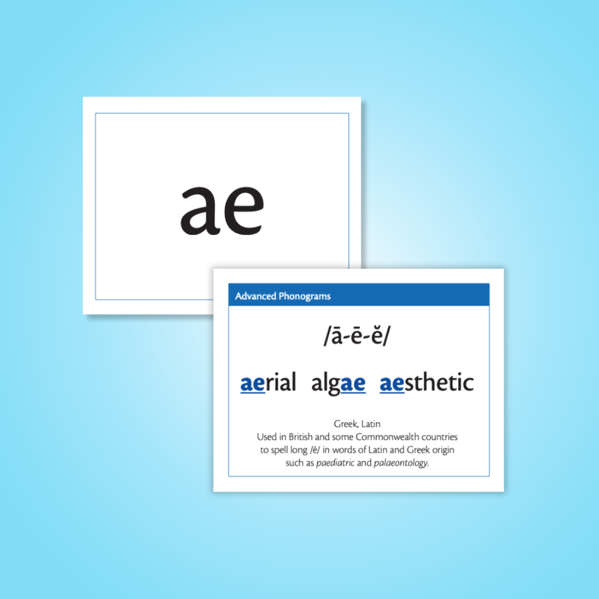 Advanced phonogram flashcards
