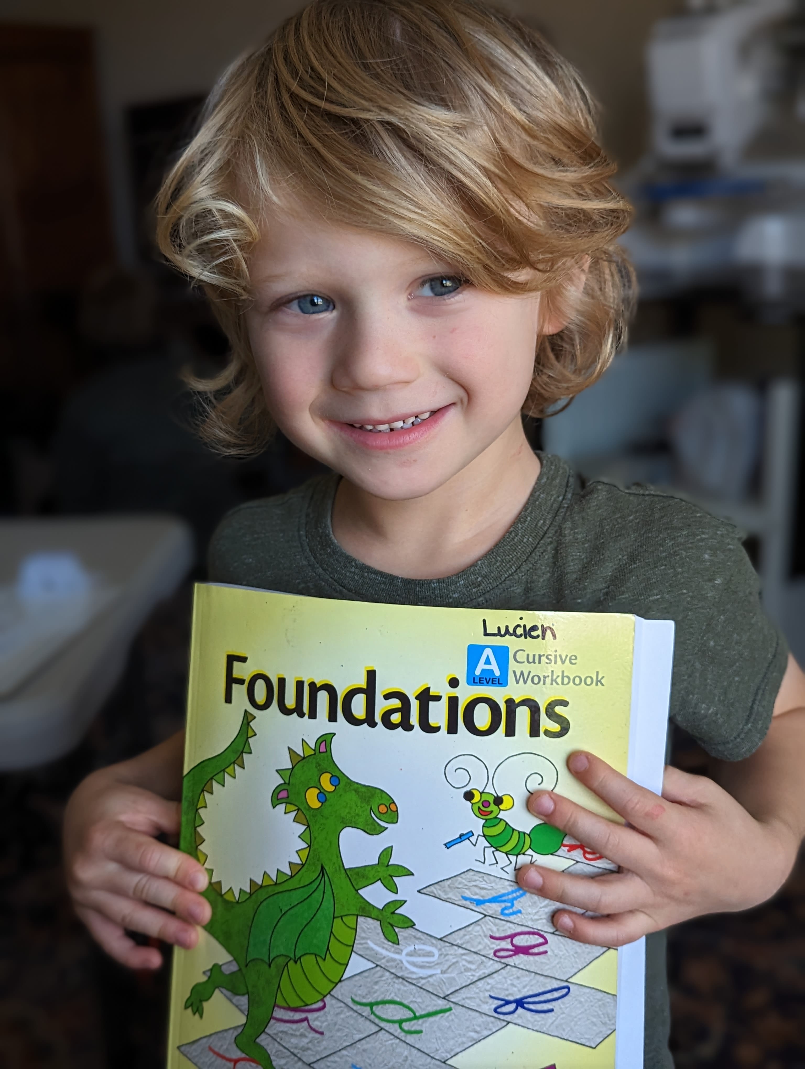 Student with Foundations A workbook