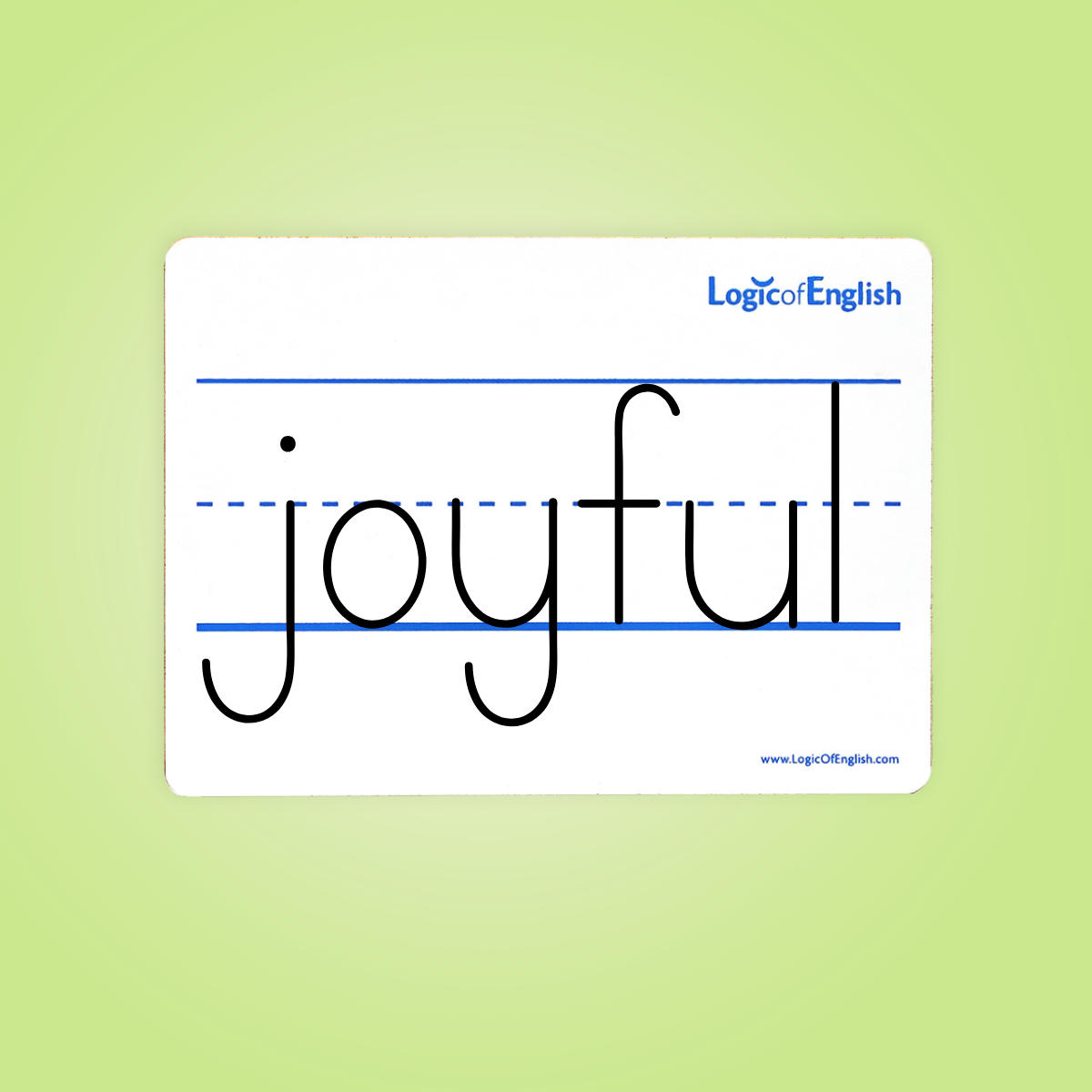 whiteboard with word "joyful" written on it