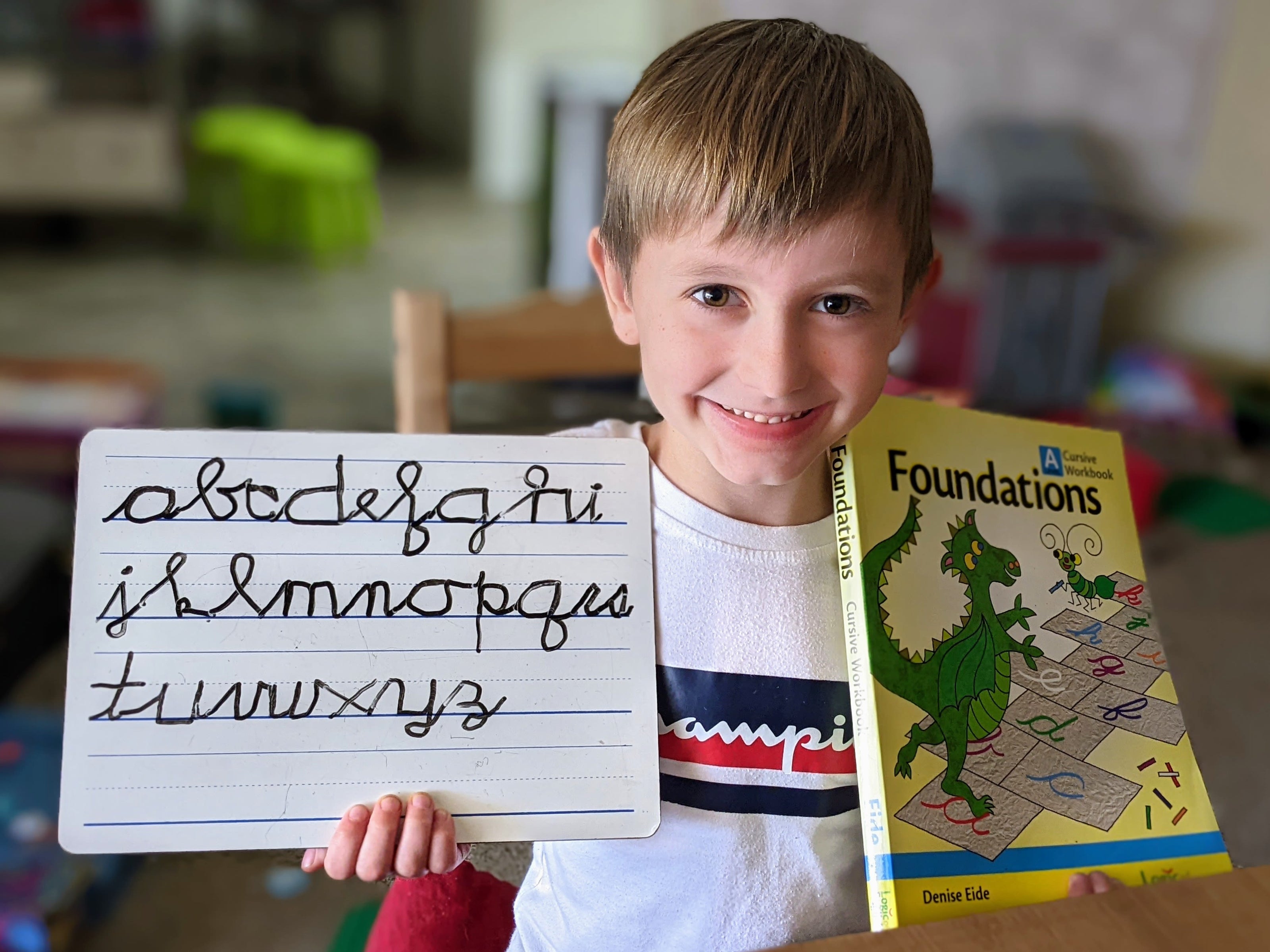 Foundations workbook and whiteboard