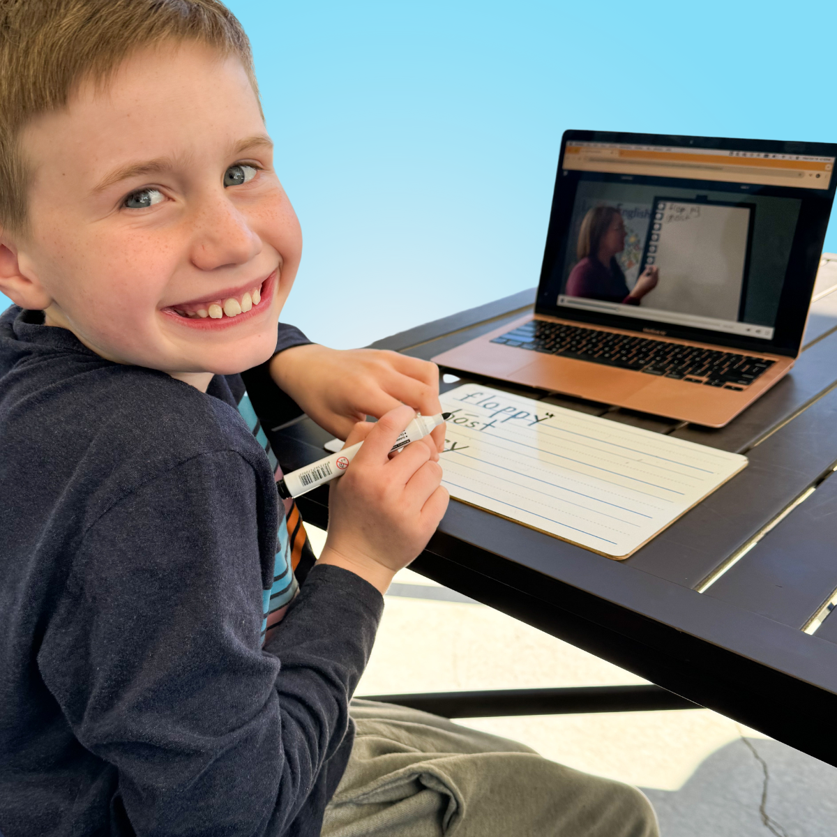 student doing spelling analysis online