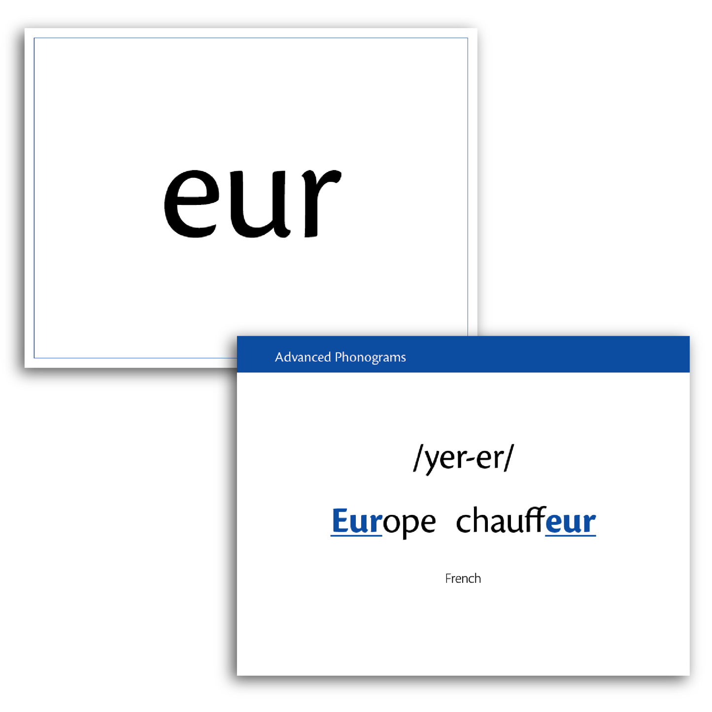 Advanced phonogram flashcards