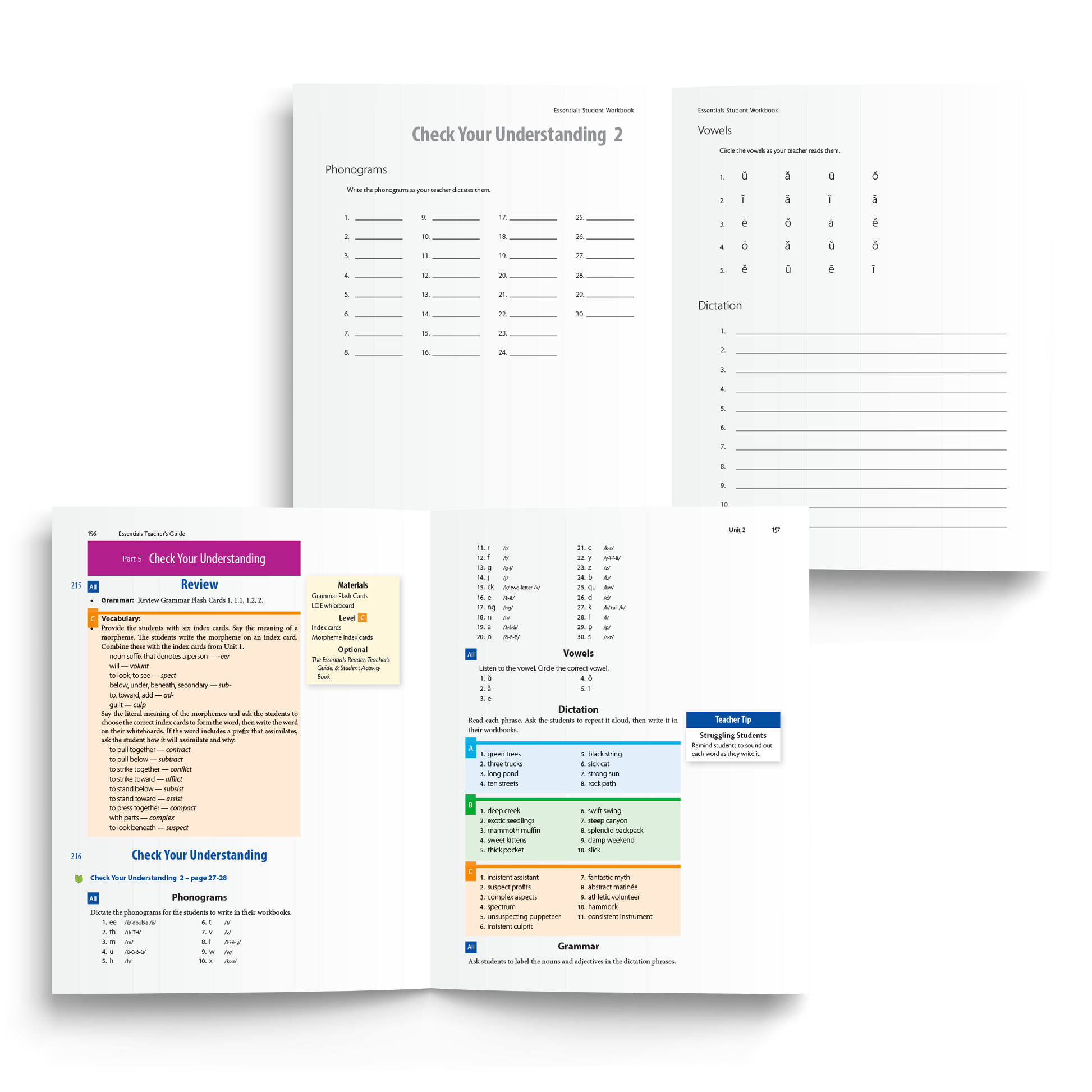 Sample of Student Workbook and Teacher's Guide for Essentials Units 1-7 - Check Your Understanding