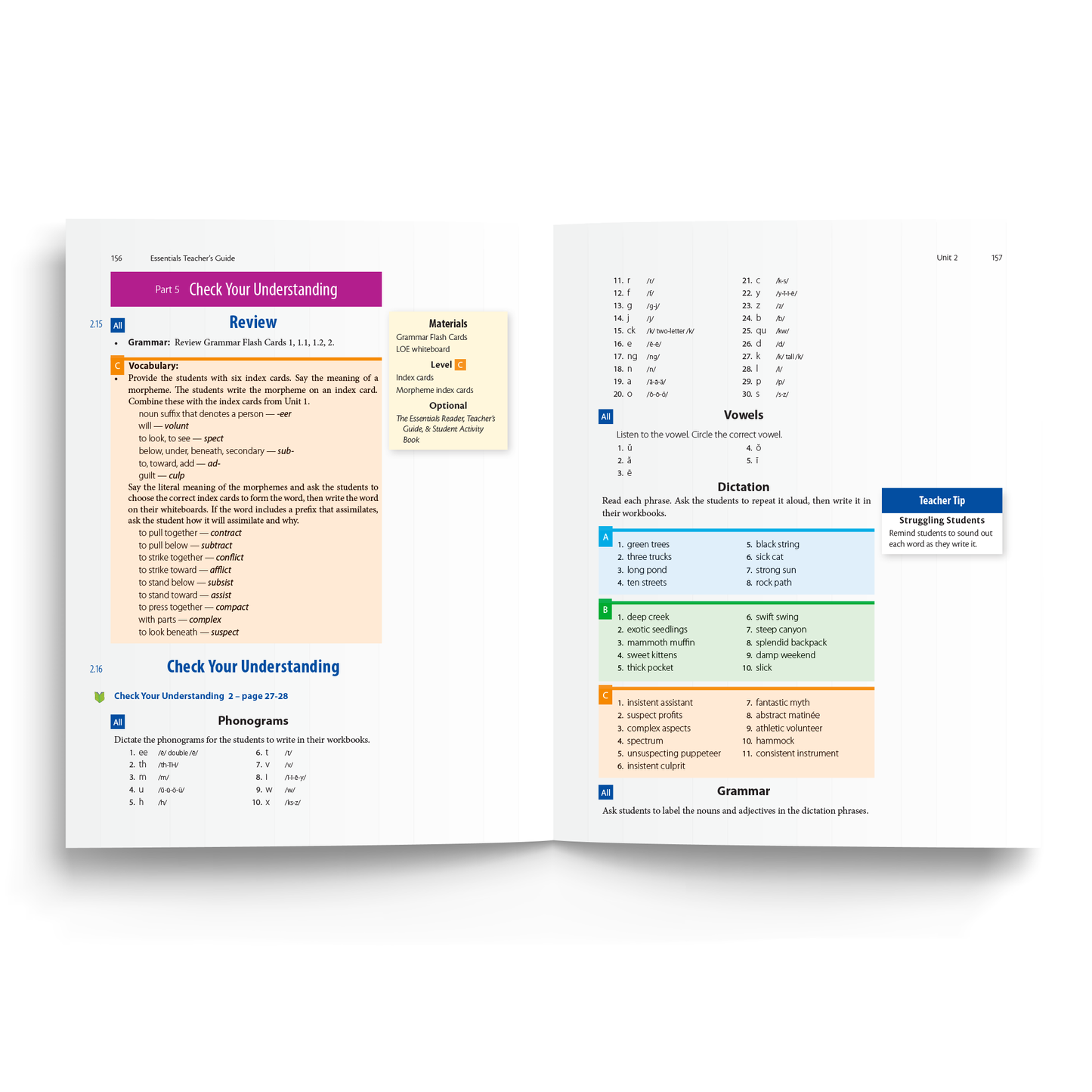 Sample of Teacher's Guide for Essentials Units 1-7 - Part 5 Check Your Understanding