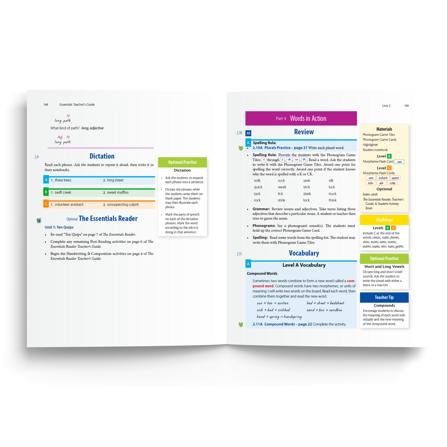 Sample of Teacher's Guide for Essentials Units 1-7 - Part 4 Vocabulary