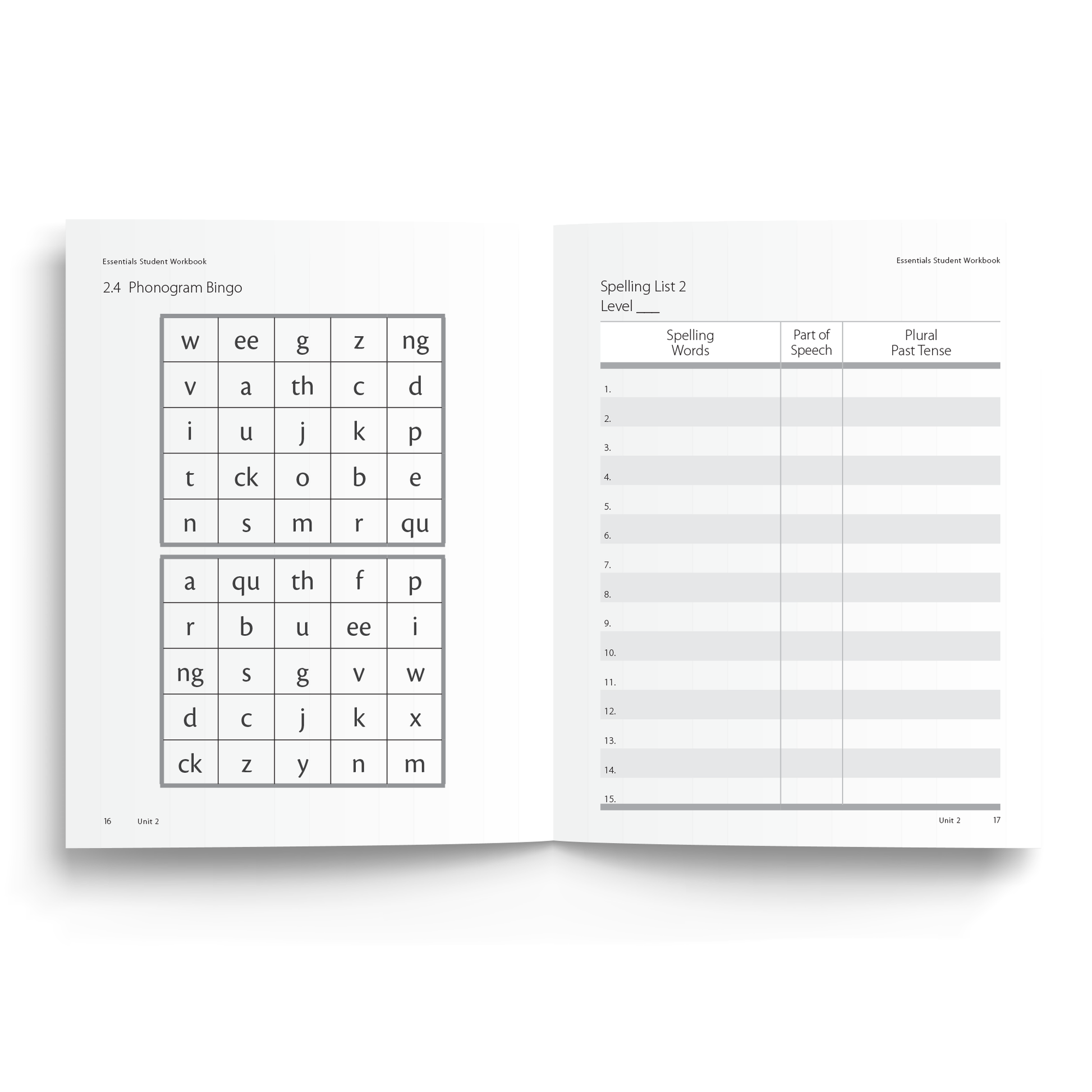 Sample of Student Workbook for Essentials Units 1-7