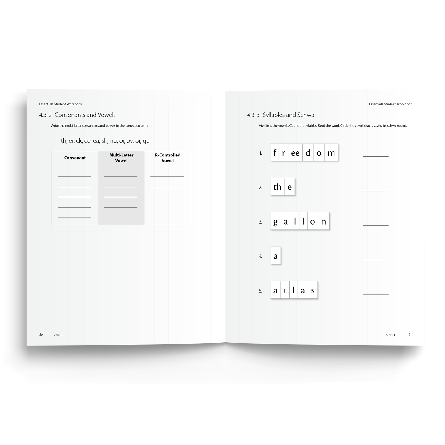 Sample of Student Workbook for Essentials Units 1-7 - Activities