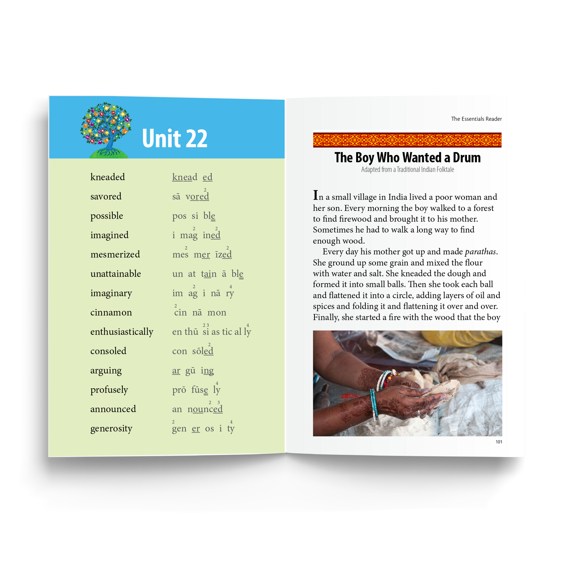 Unit 22 Interior Sample  - "The Boy Who Wanted a Drum" read in conjunction with Unit 23 of the main Essentials curriculum.