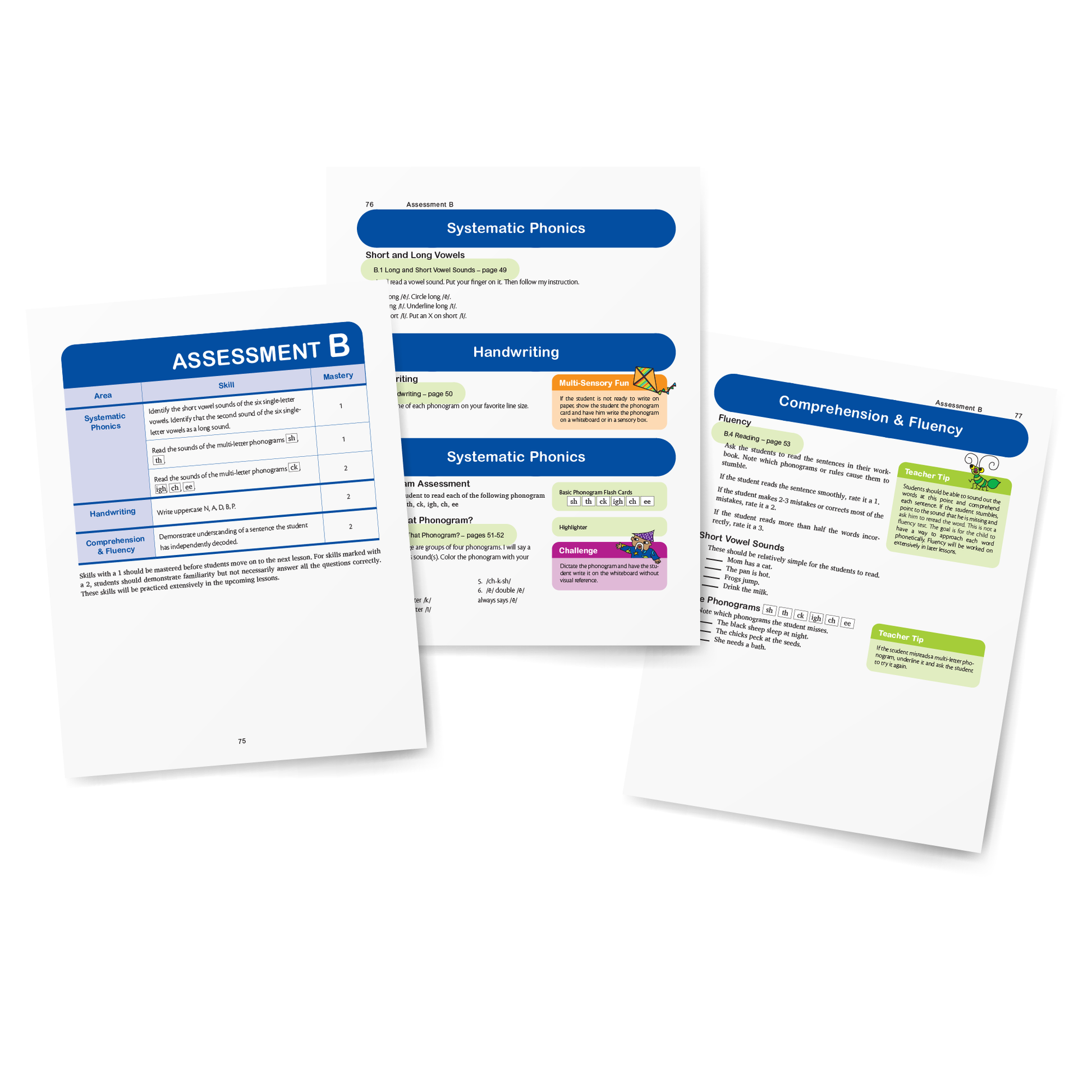 Sample of Teacher's Manual for Foundations B - Assessment B