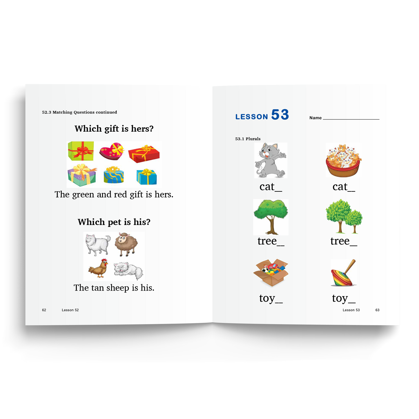 Sample of Student Workbook for Foundations B - Lesson 53