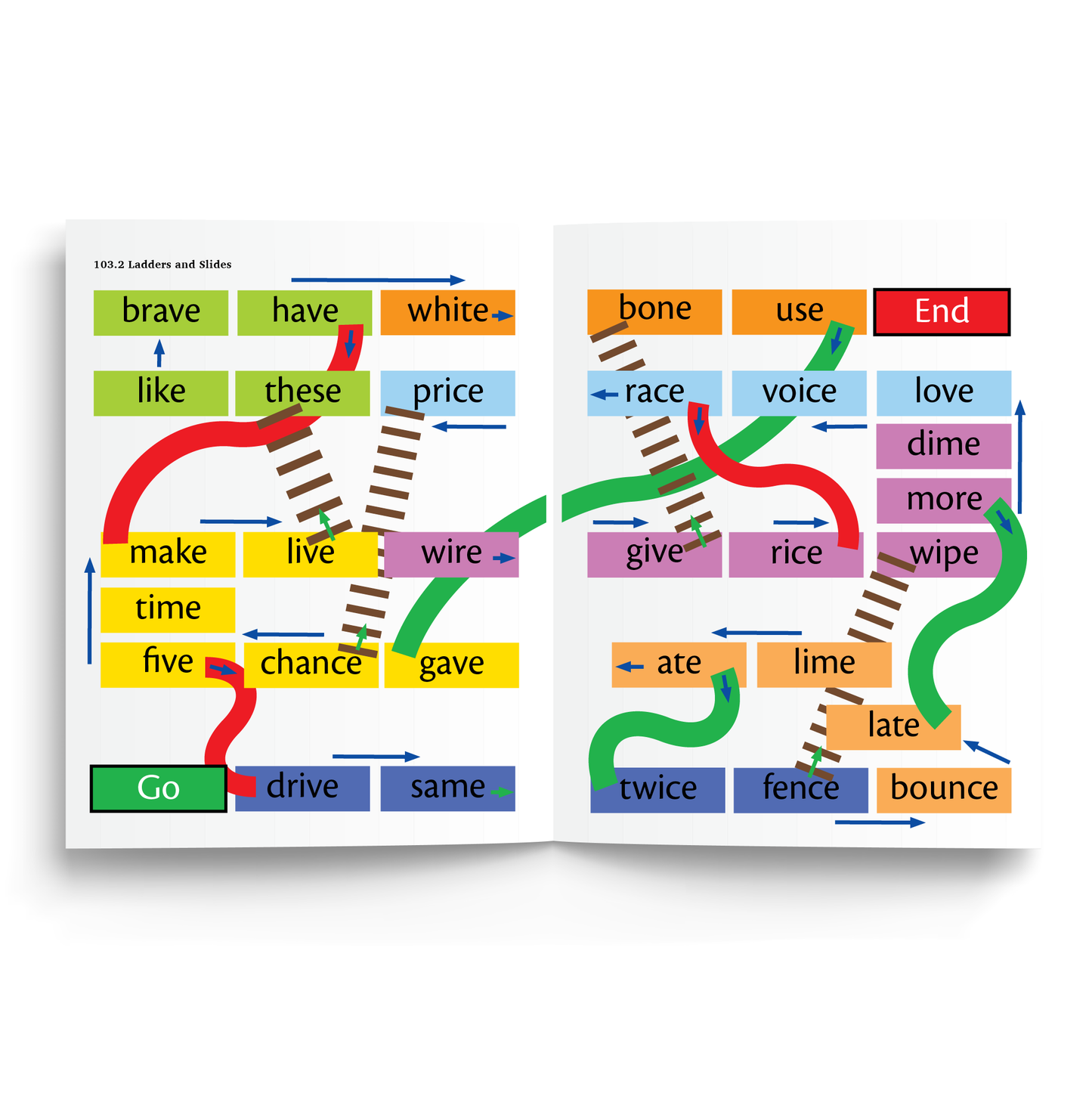 Sample of Student Workbook for Foundations C - Ladders and Slides gameboard