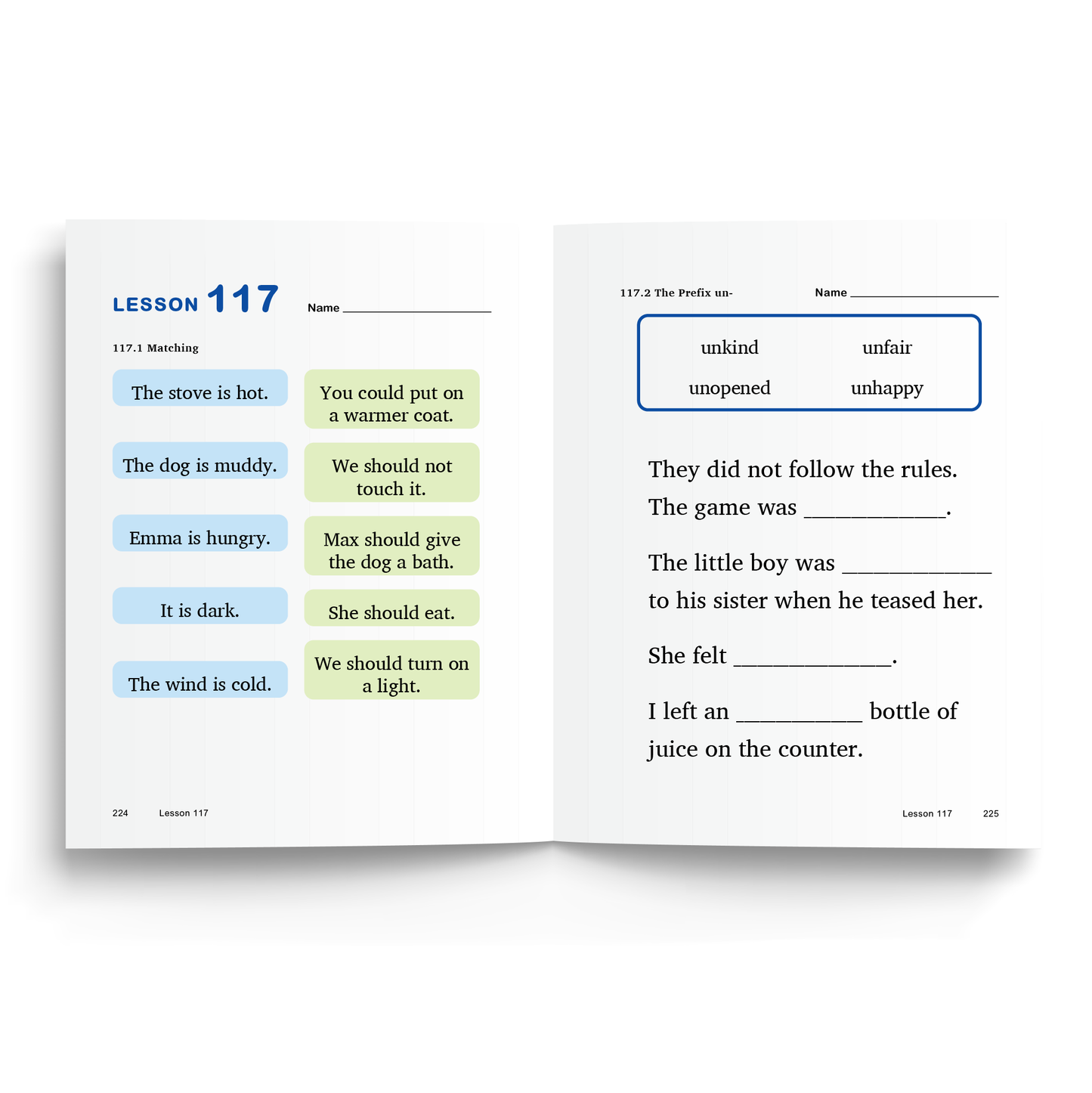 Sample of Student Workbook for Foundations C - Lesson 117