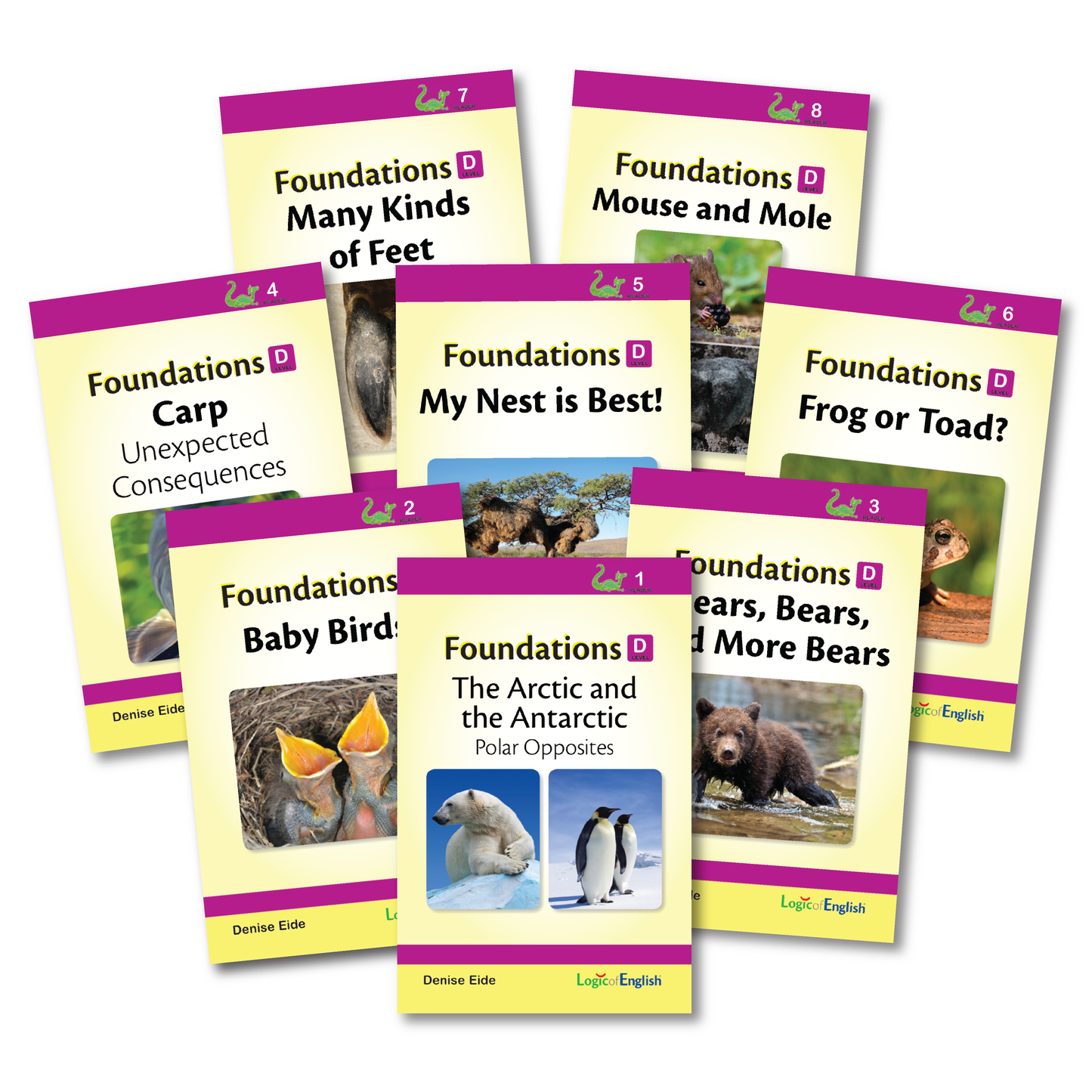 Foundations D Reader Set: 8 decodable readers scheduled throughout Foundations D