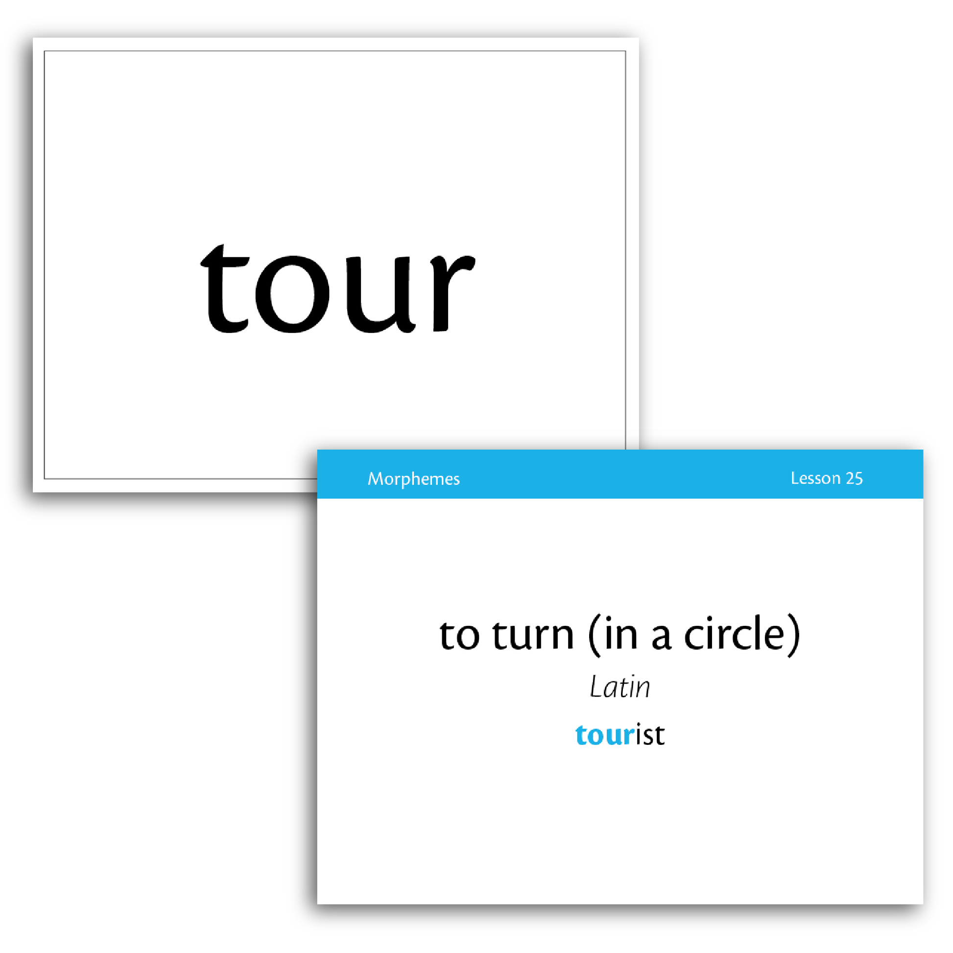 Sample of Level A Morpheme Flash Cards for Essentials Units 23-30