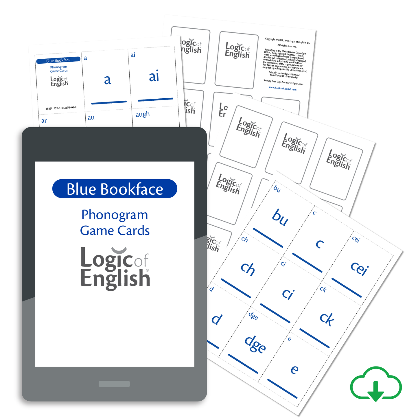 Bookface Phonogram Game Cards - PDF Download