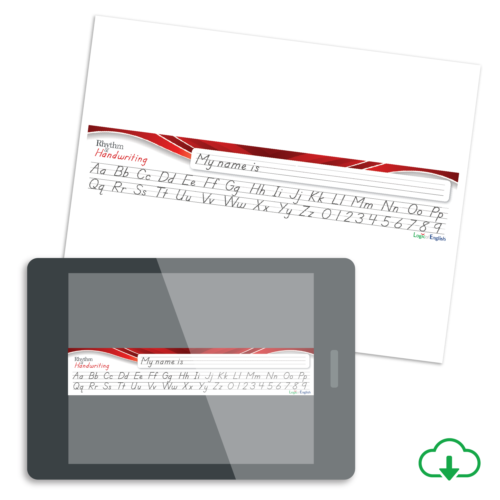 Rhythm of Handwriting Manuscript Student Desk Strip - PDF Download