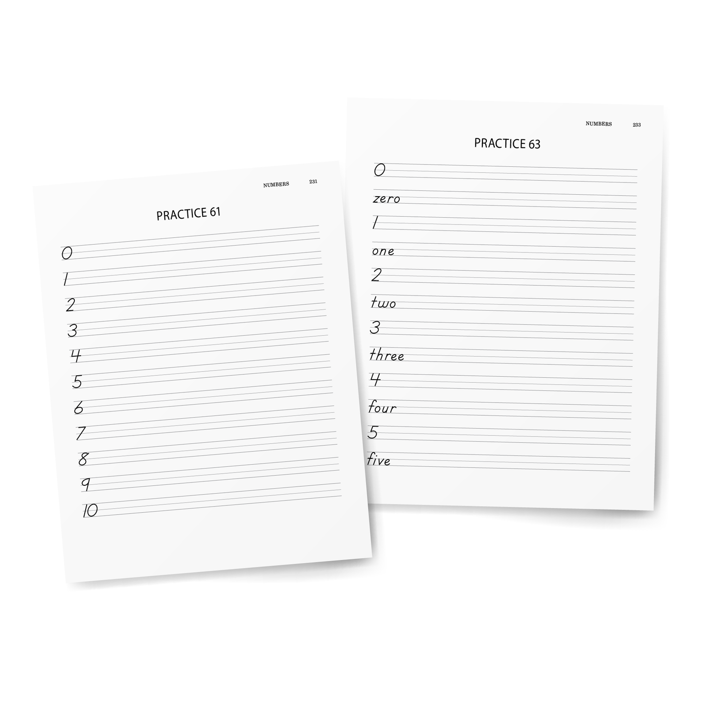 Sample of Rhythm of Handwriting Manuscript Student Book - numerals practice