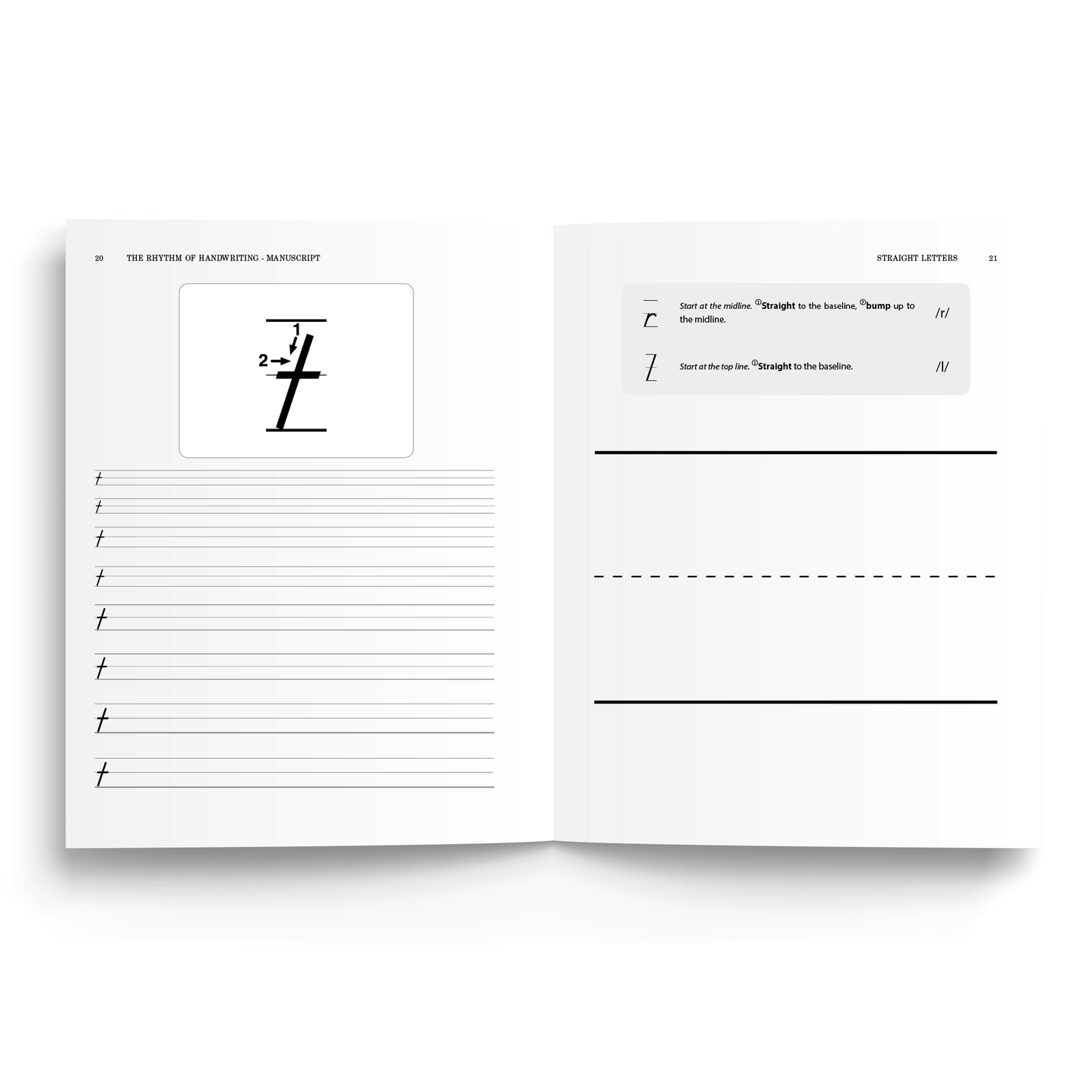 Sample of Rhythm of Handwriting Manuscript Student Book - lowercase t