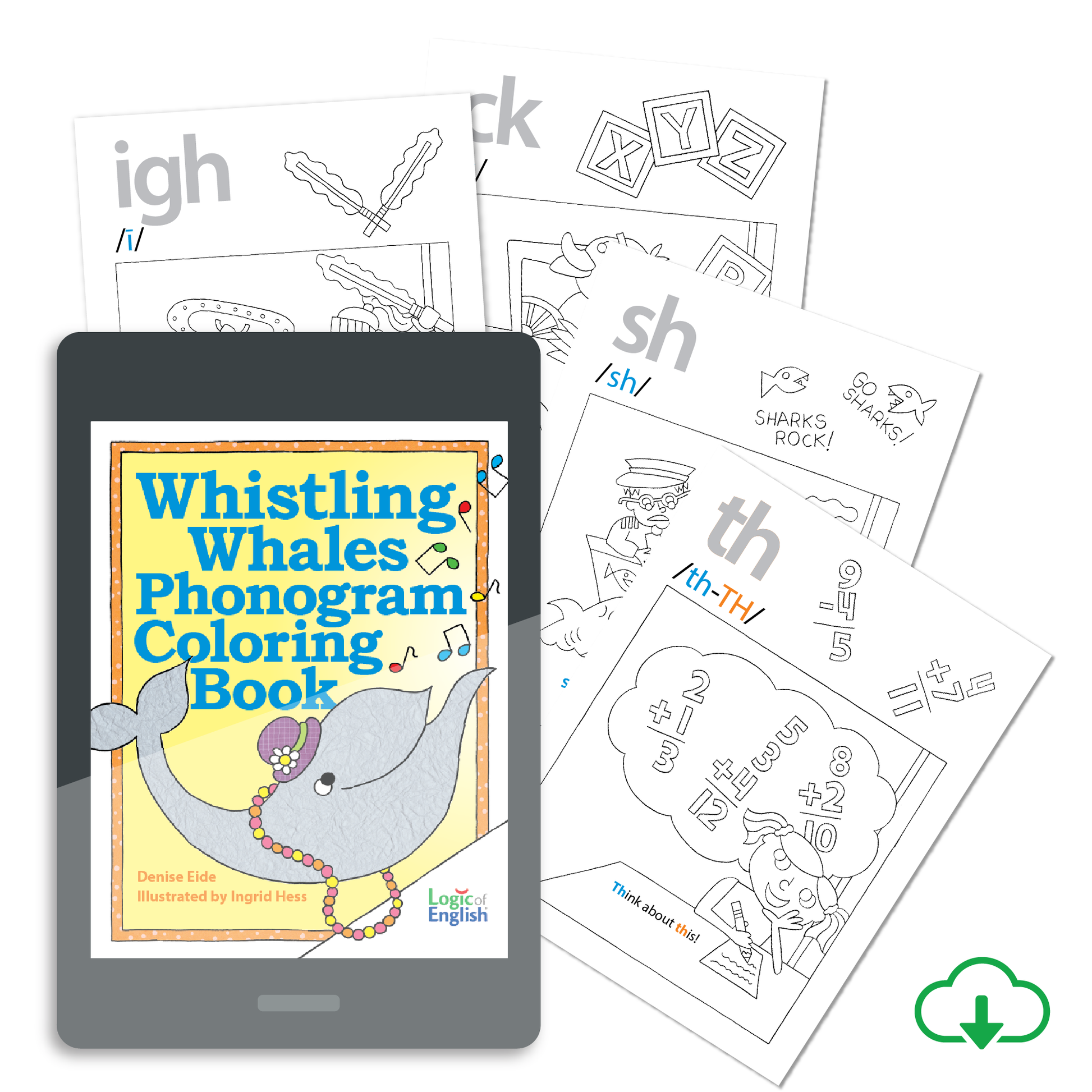 Whistling Whales phonogram coloring book PDF