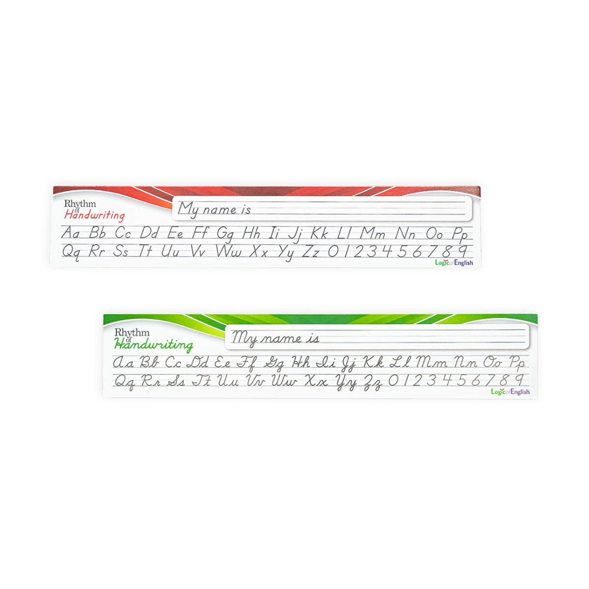 ROH manuscript and cursive desk strips