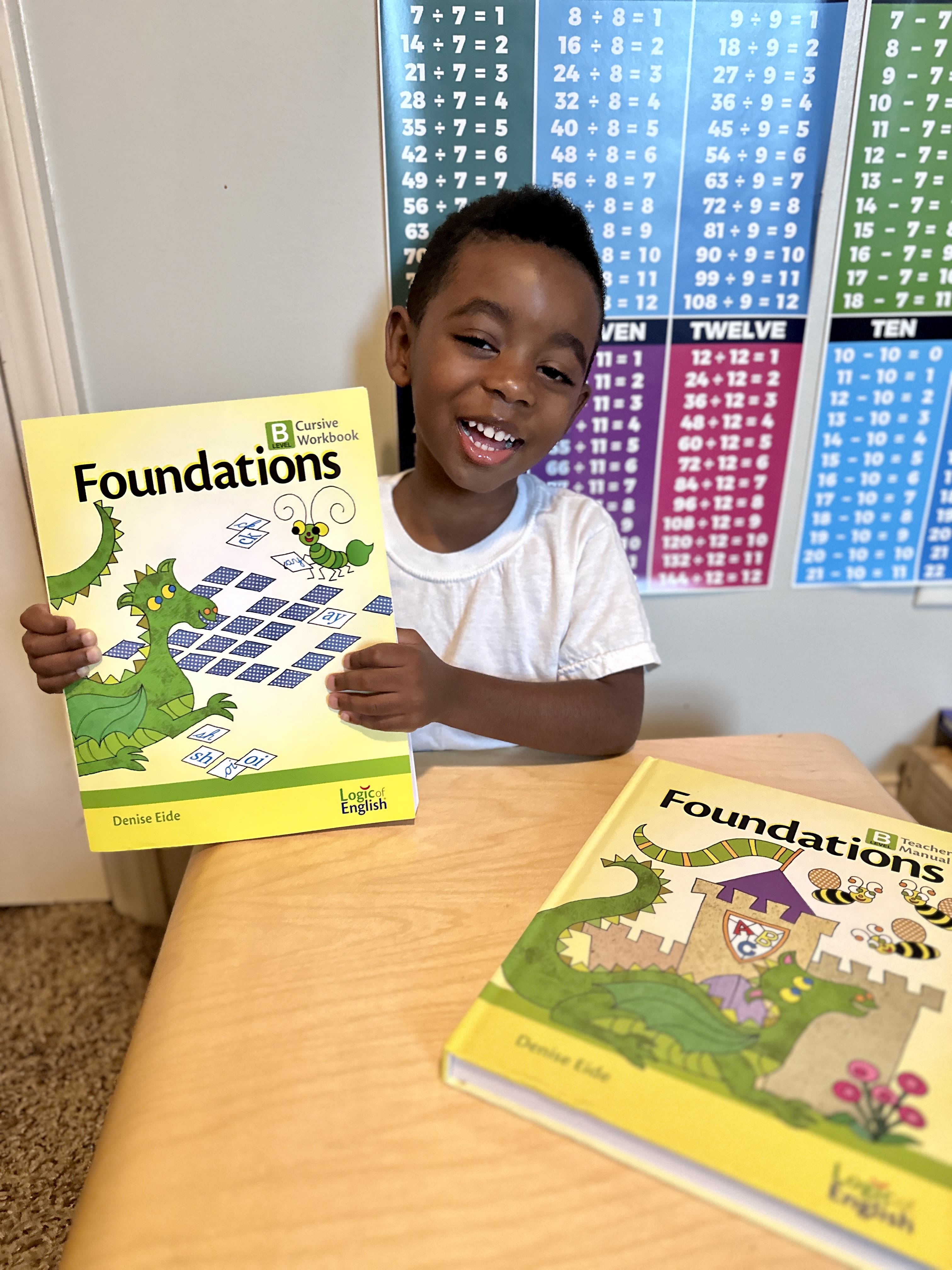 student with Foundations books