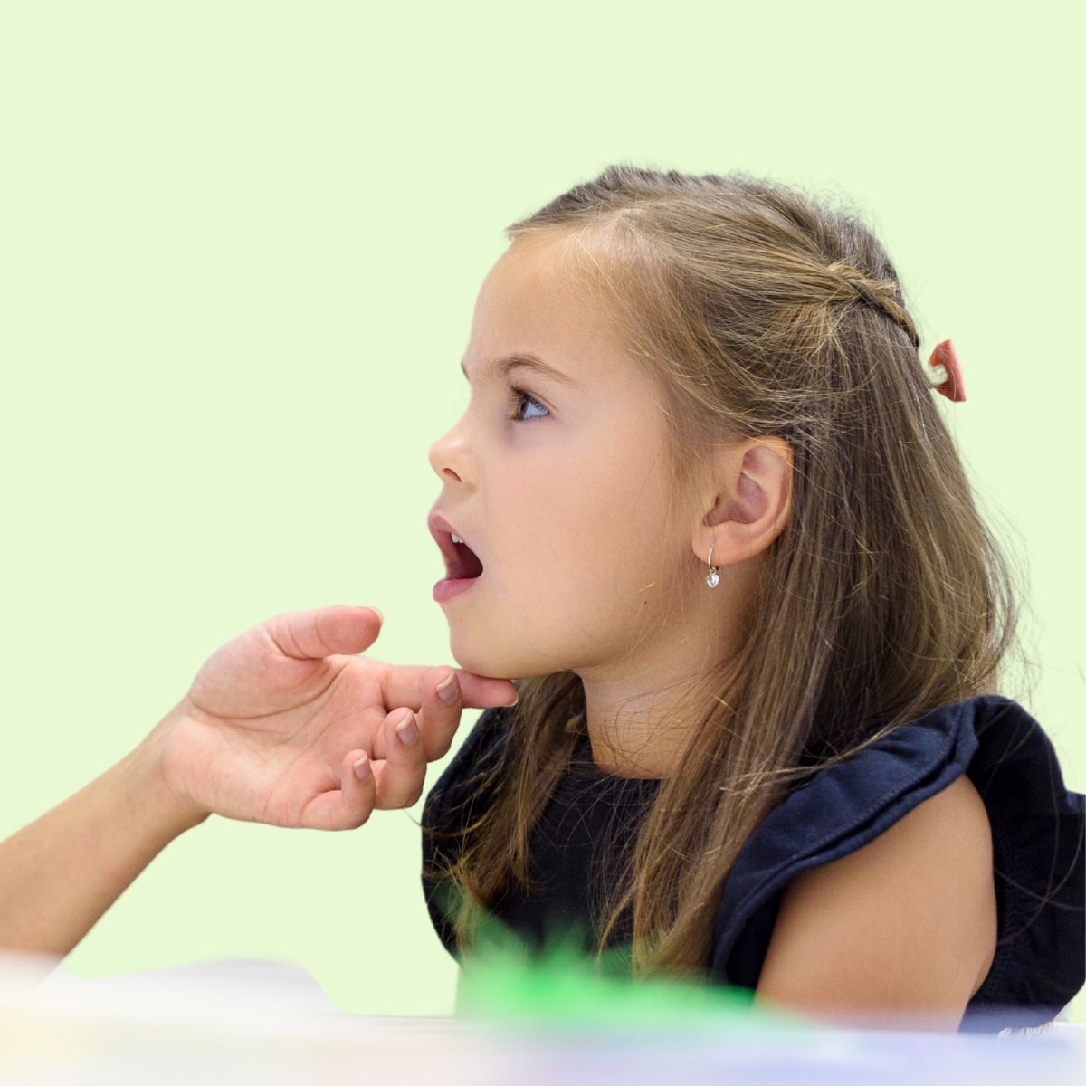 child with mouth open