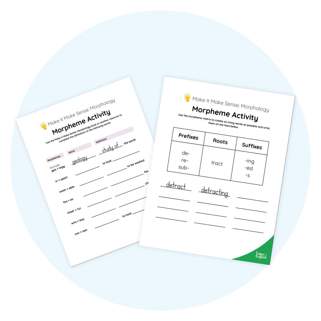 A preview of morpheme activity worksheets