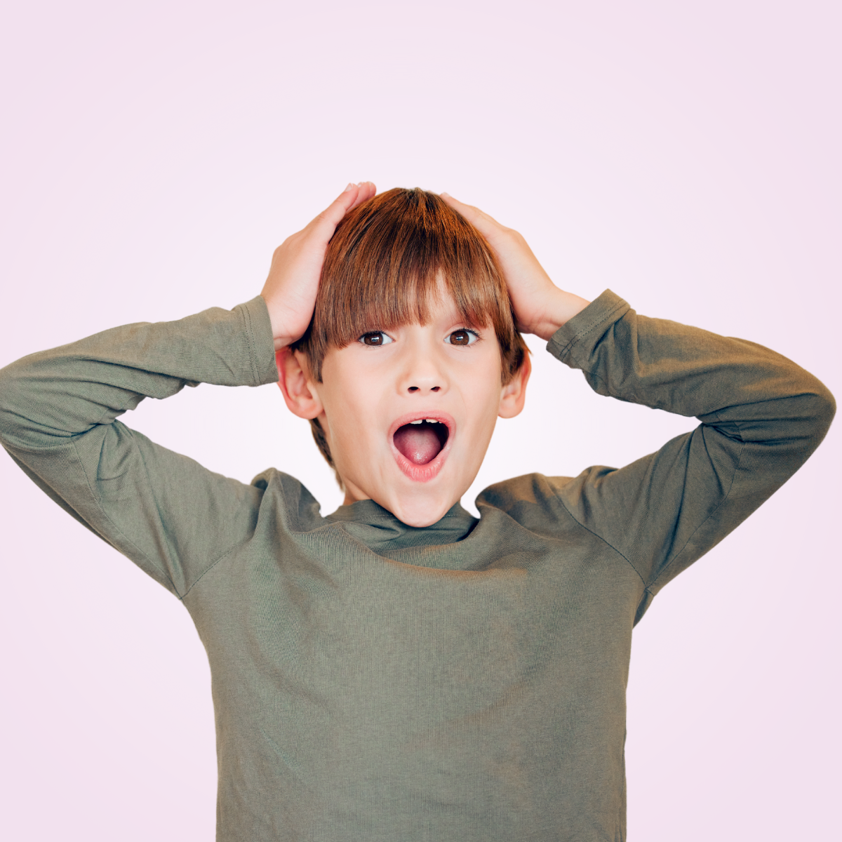 kid with hand on head and look of surprise