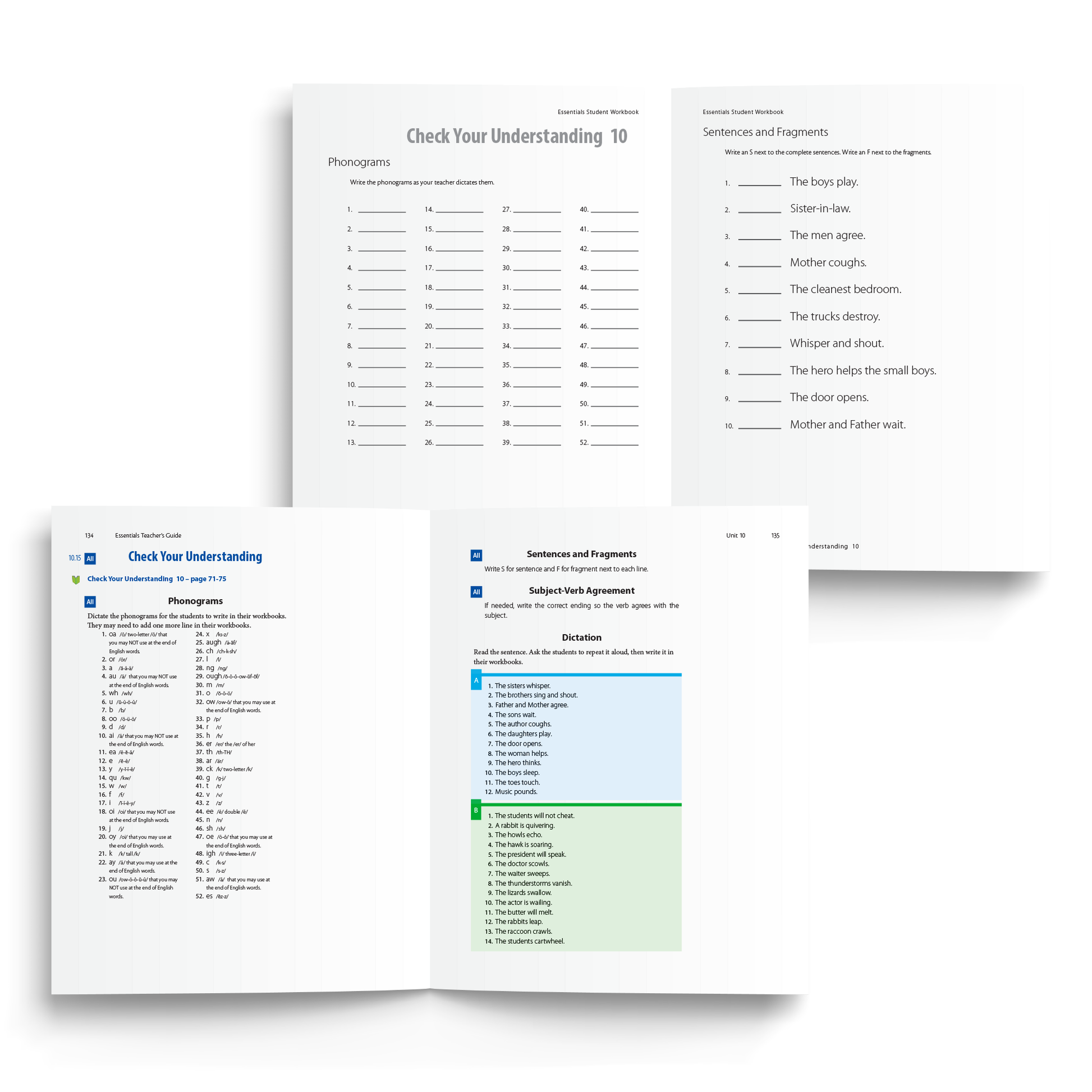 Sample of Teacher's Guide and Student Workbook for Essentials Units 8-15 - Check Your Understanding