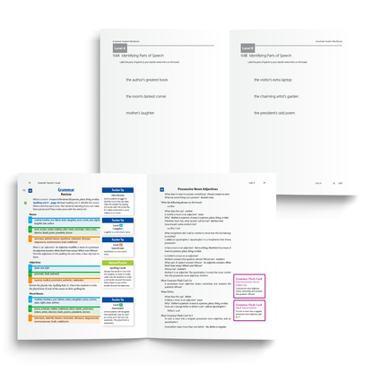 Sample of Teacher's Guide and Student Workbook for Essentials Units 8-15 - Differentiated Instruction for Identifying Parts of Speech