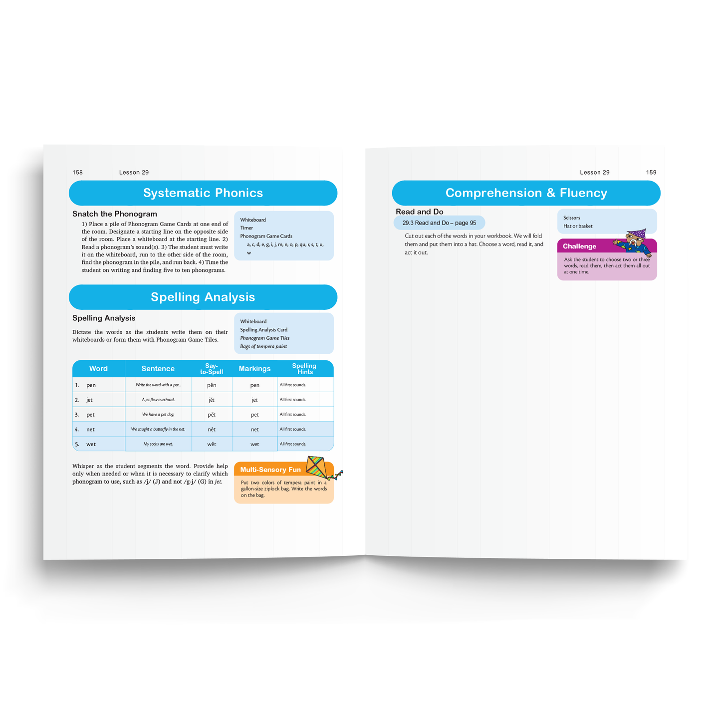 Sample of Teacher's Manual for Foundations A - Spelling Analysis, Comprehension & Fluency