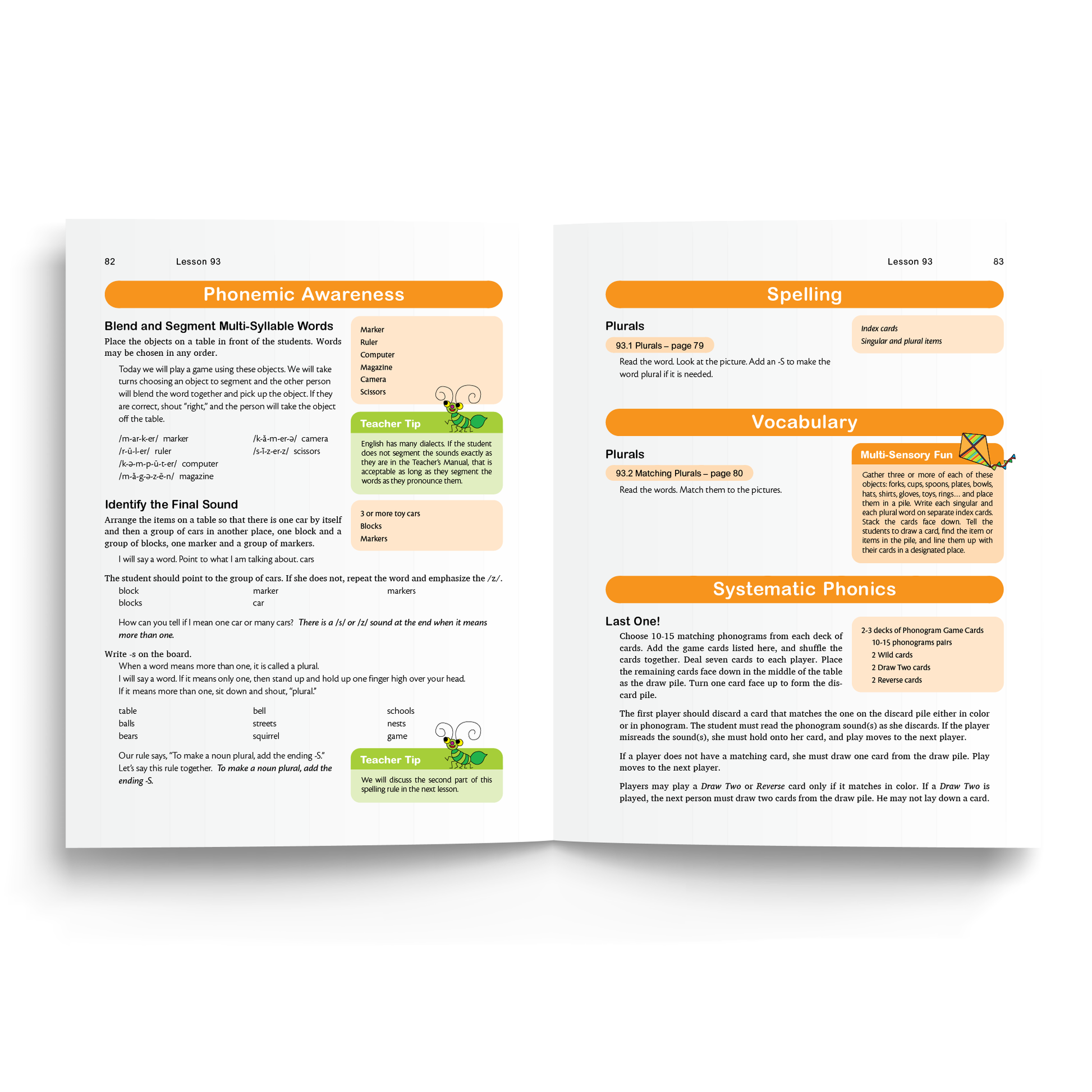 Sample of Teacher's Manual for Foundations C - Phonemic Awareness, Systematic Phonics