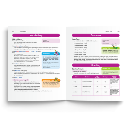 Sample of Teacher's Manual for Foundations D - Vocabulary, Grammar