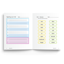 Sample of Student Workbook for Foundations D - Spelling Analysis List