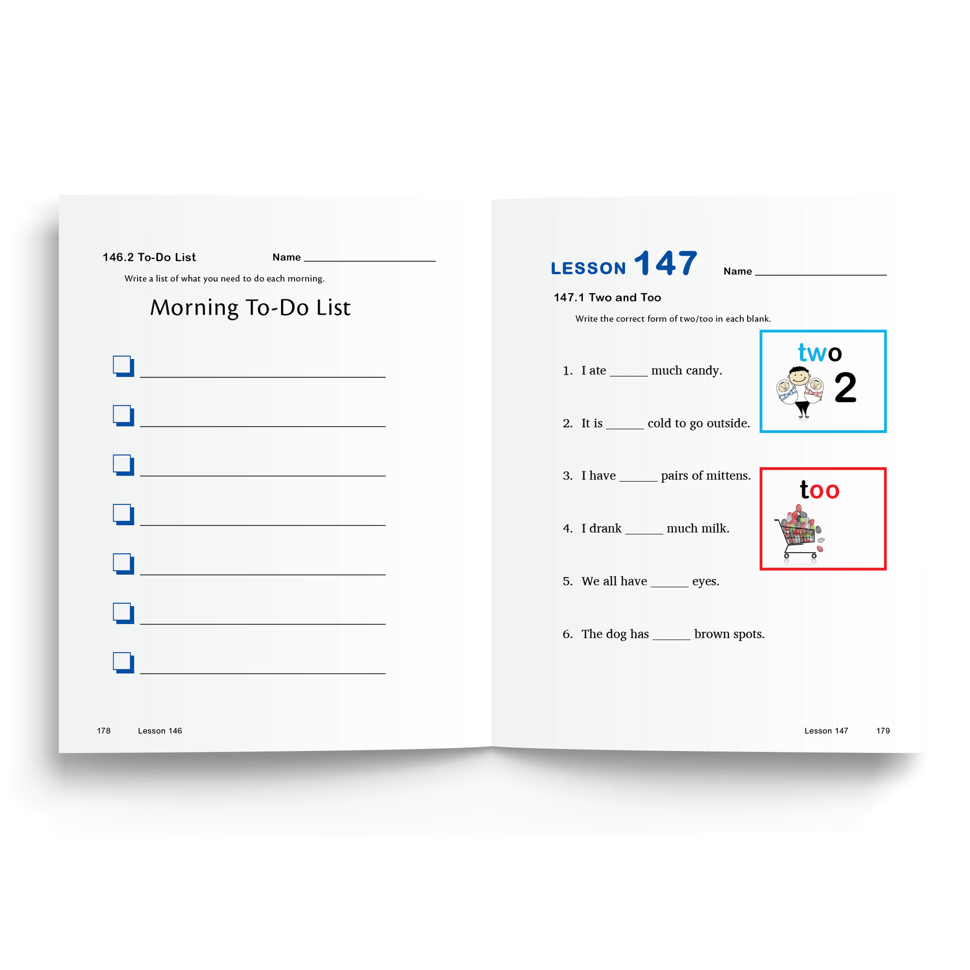 Sample of Student Workbook for Foundations D - Lesson 147