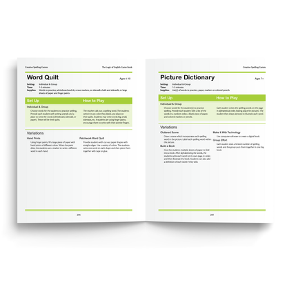 Sample of Game Book - Creative Spelling Games
