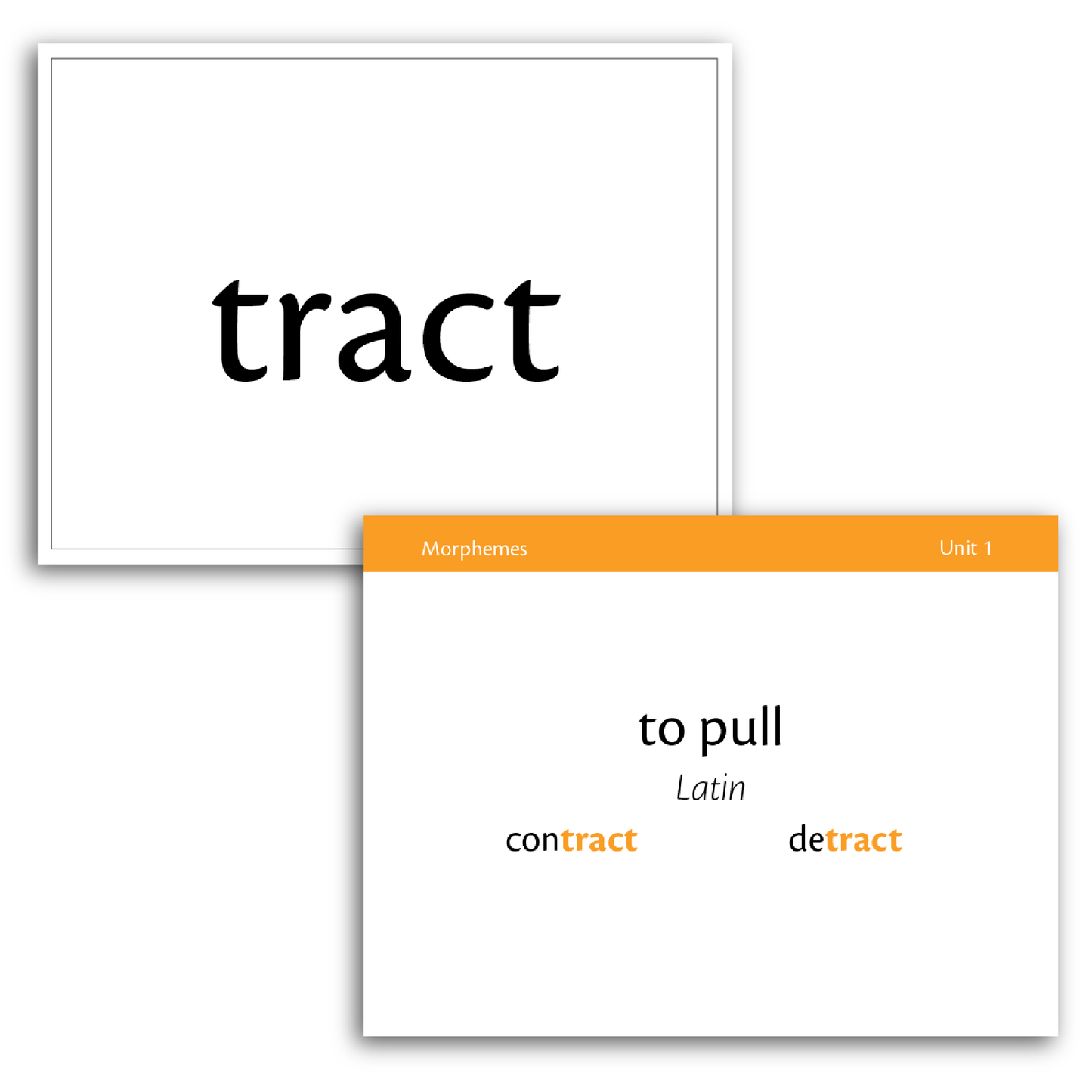Sample of Level C Morpheme Flash Cards for Essentials Units 1-7 