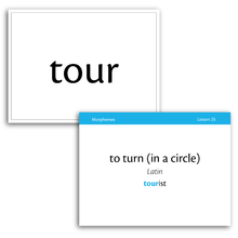 Sample of Level A Morpheme Flash Cards for Essentials Units 23-30 