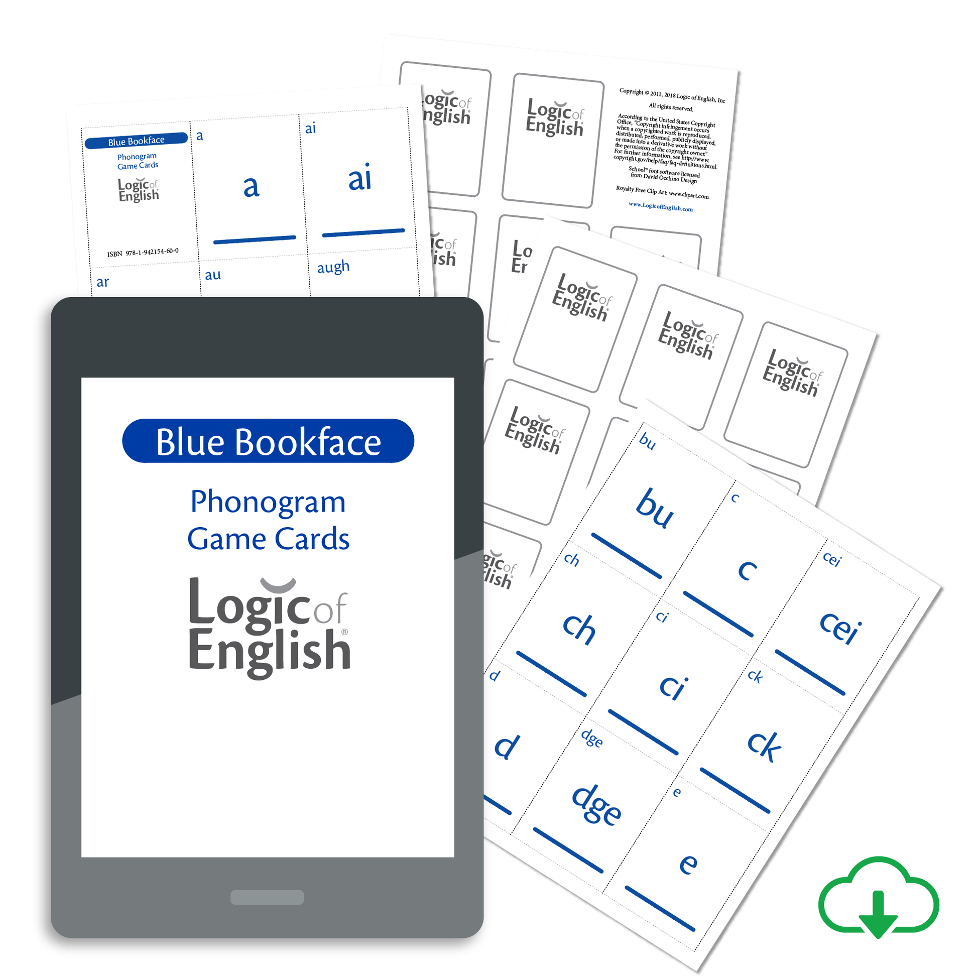 Bookface Phonogram Game Cards - PDF Download