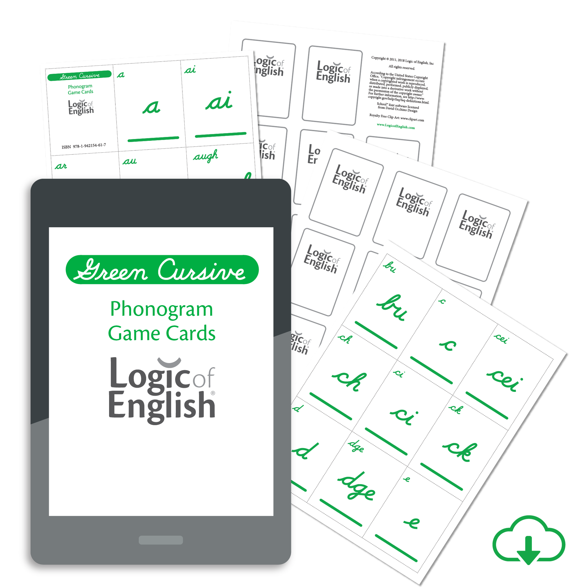 Cursive Phonogram Game Cards - PDF Download