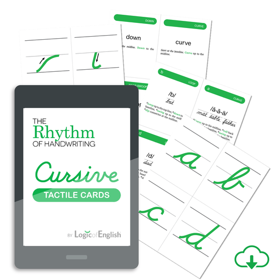 Rhythm of Handwriting Tactile Cards PDF - Cursive – Logic Of English